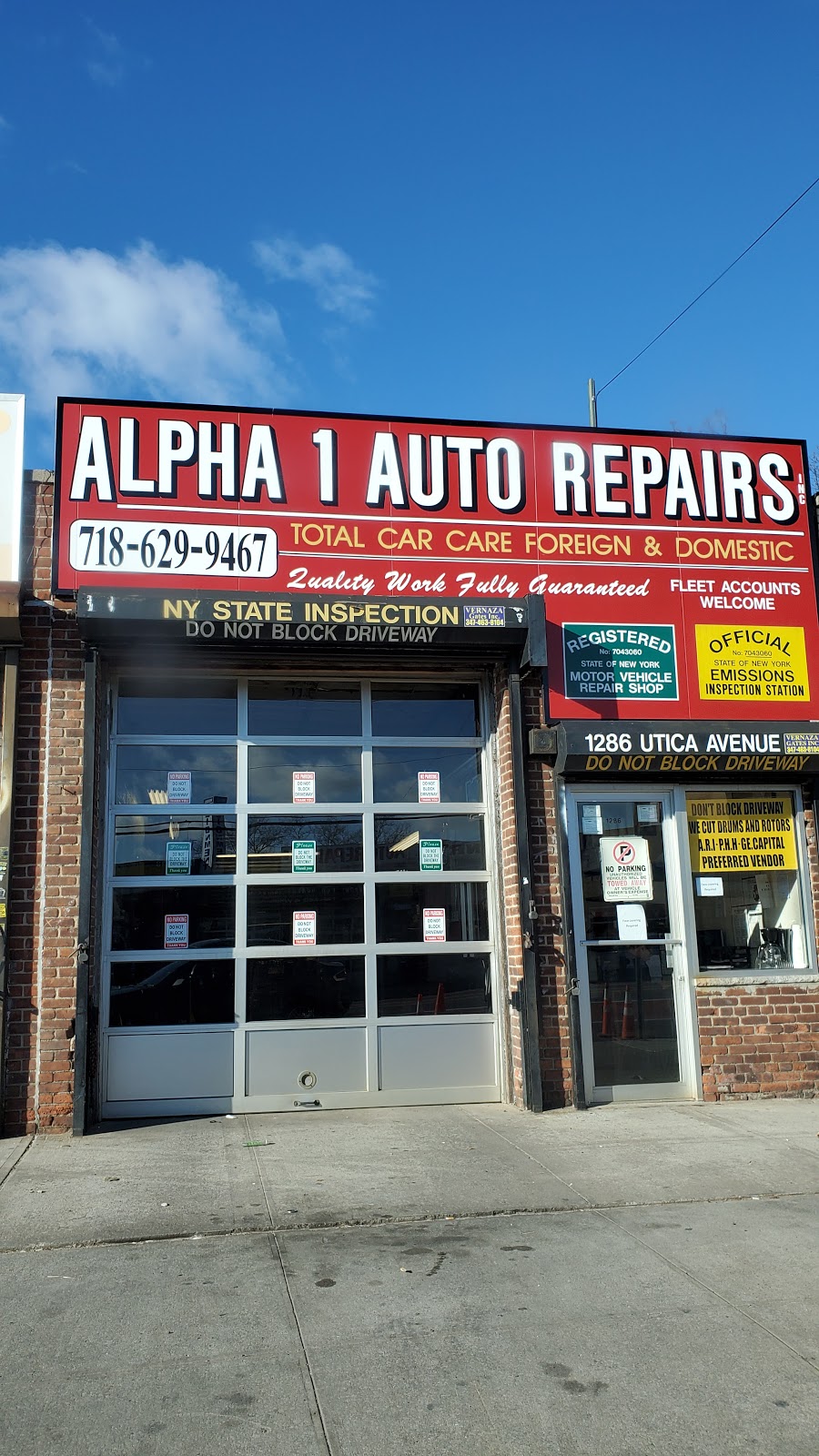 Alpha 1 Auto Repair Inc | 1286 Utica Ave, Brooklyn, NY 11203 | Phone: (718) 629-9467
