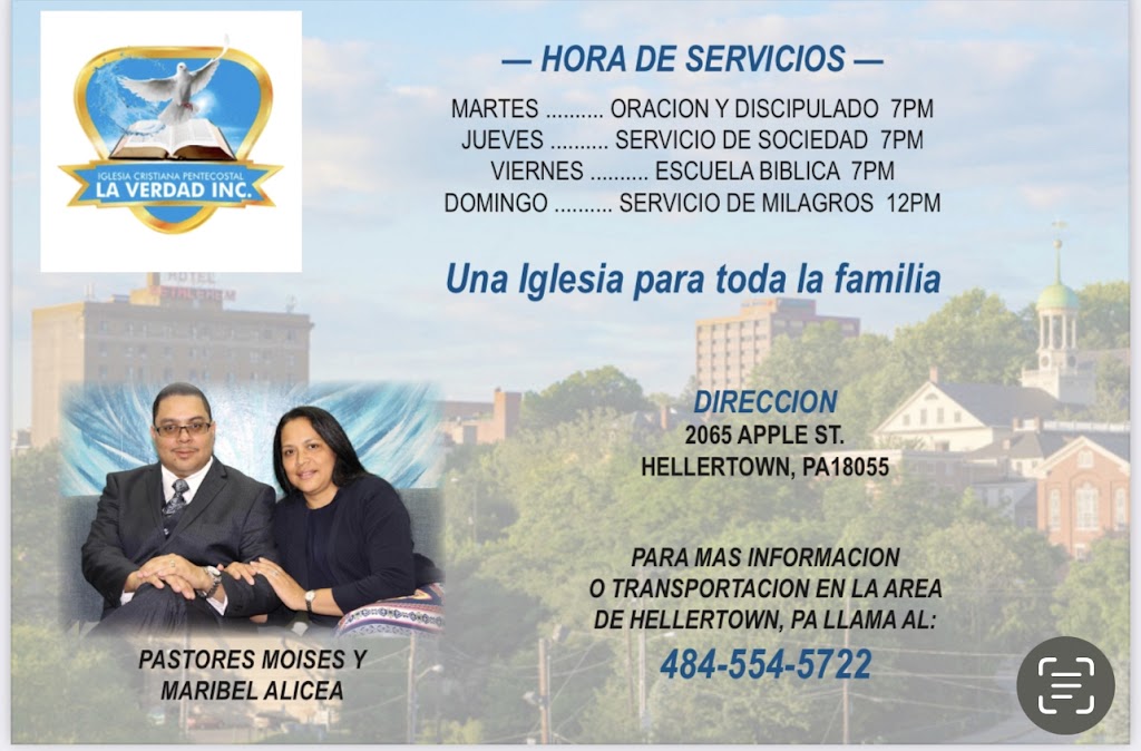 Iglesia Cristiana Pentecostal La Verdad Inc | 2065 Apple St, Hellertown, PA 18055 | Phone: (484) 554-2639