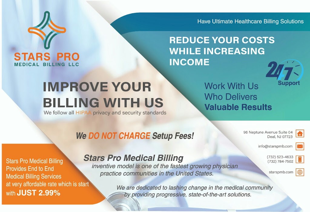 STARS PRO Medical Billing | 96 Neptune Ave Suite 04, Deal, NJ 07723 | Phone: (732) 523-4633