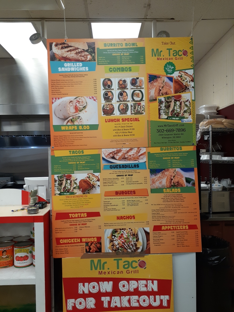 Mr Taco Mexican Grill 2 | 2300 Carpenter Station Rd, Wilmington, DE 19810 | Phone: (302) 669-7896