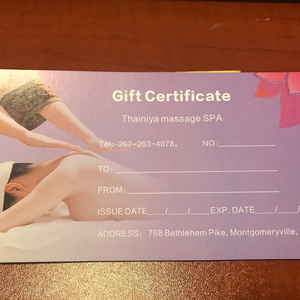 Thainiya massage SPA | 768 Bethlehem Pike, Montgomeryville, PA 18936 | Phone: (267) 263-4078