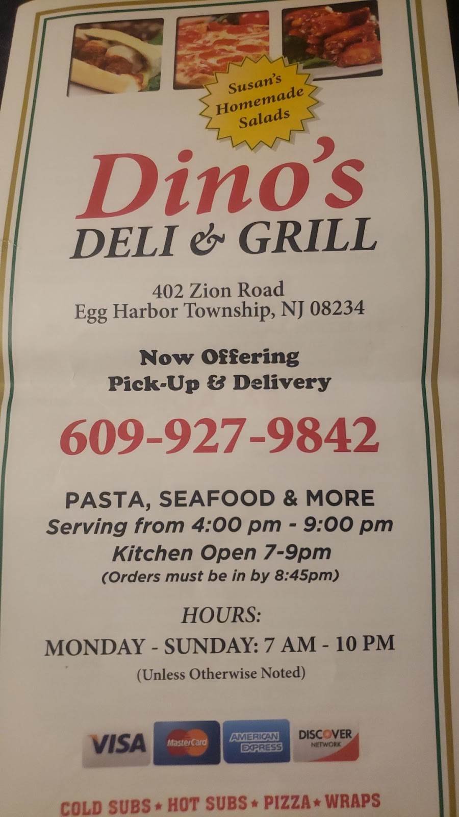 Dinos Deli And Subs | 402 Zion Rd, Egg Harbor Township, NJ 08234 | Phone: (609) 927-9842