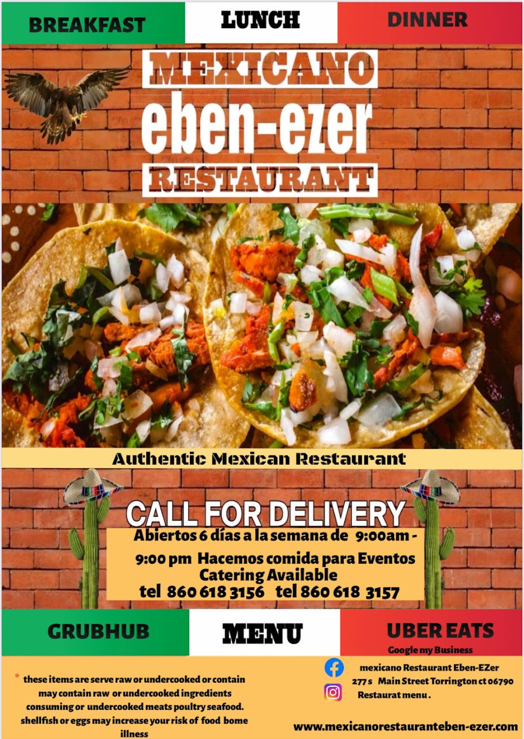 Mexicano Restaurant Eben-Ezer | 277 S Main St, Torrington, CT 06790 | Phone: (860) 618-3157