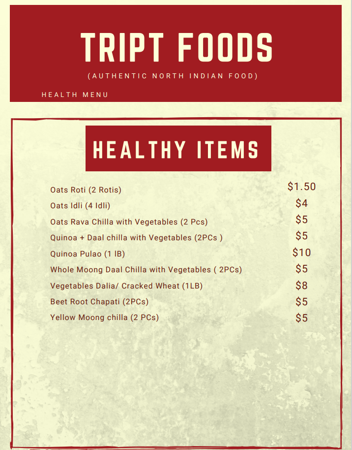 TripT food LLC | 11 Millstone Rd, Princeton Junction, NJ 08550 | Phone: (972) 971-7704
