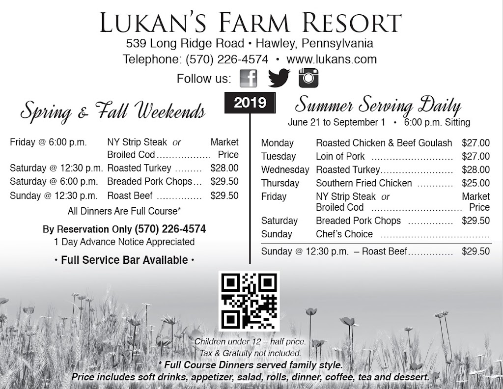 Lukans Farm Resort | 539 Long Ridge Rd, Hawley, PA 18428 | Phone: (570) 226-4574