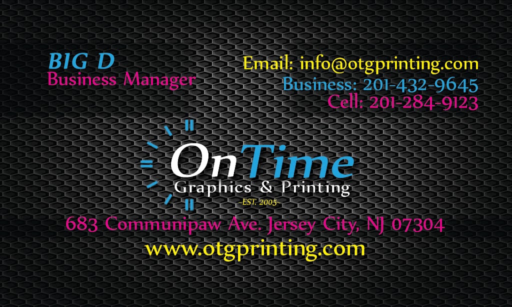On Time Graphics & Printers | 206 Monticello Ave, Jersey City, NJ 07304 | Phone: (201) 284-9123