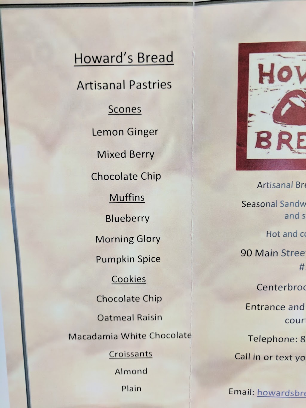 Howards Bread | 90 Main St, Centerbrook, CT 06409 | Phone: (860) 581-8303
