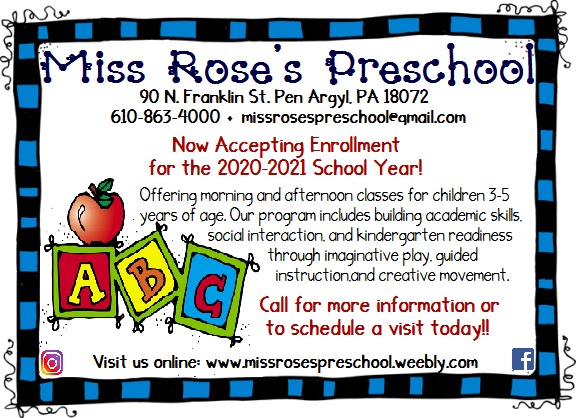 Miss Roses Pre-School | 90 N Franklin St, Pen Argyl, PA 18072 | Phone: (610) 863-4000