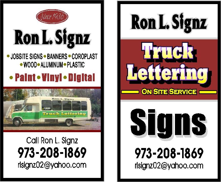 Ron L Signz, LLC | 5544 Berkshire Valley Rd, Oak Ridge, NJ 07438 | Phone: (973) 208-1869
