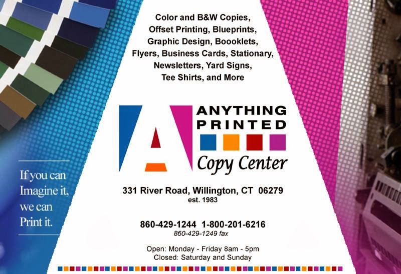 Anything Printed Copy Center | 11 State Hwy 640, Willington, CT 06279 | Phone: (860) 429-1244