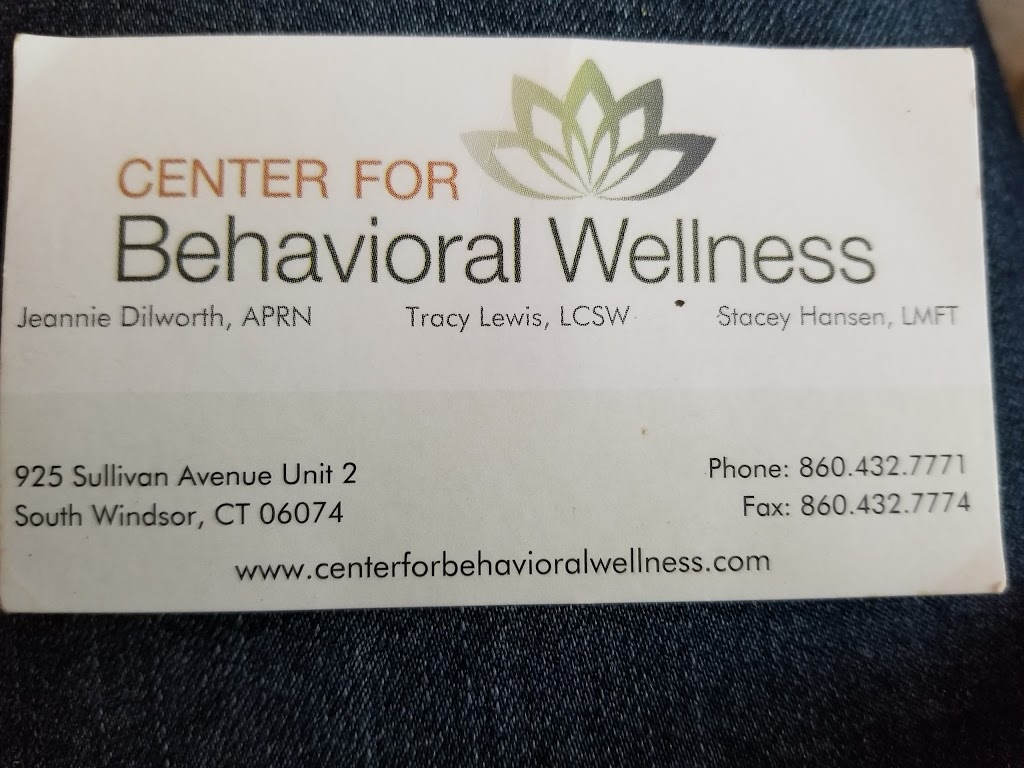 Center for Behavioral Wellness | 925 Sullivan Ave, South Windsor, CT 06074 | Phone: (860) 432-7771