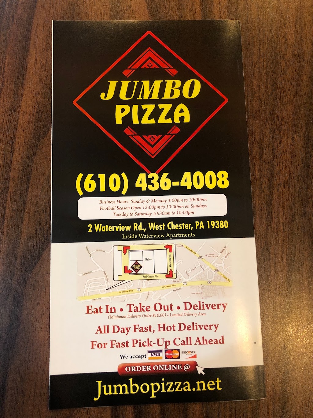 Jumbo Pizza | 2 Waterview Rd Unit 2000, West Chester, PA 19380 | Phone: (610) 436-4008