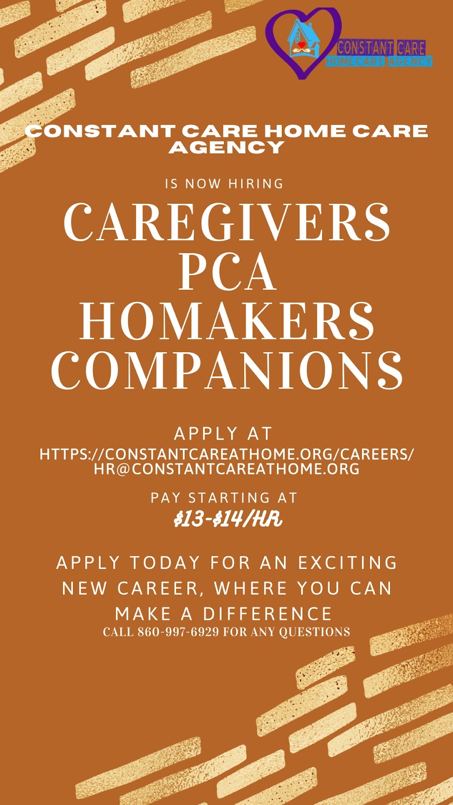 Constant Homemakers and Companions Inc. | 98 Pitkin St Suite D, East Hartford, CT 06108 | Phone: (860) 997-6929