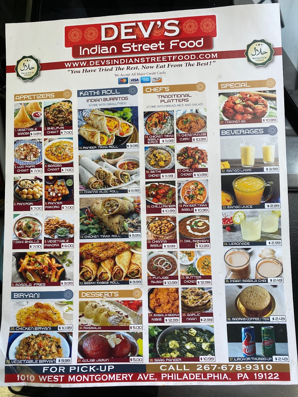 Dev’s Indian street food | 1010 W Montgomery Ave, Philadelphia, PA 19122 | Phone: (267) 678-9310