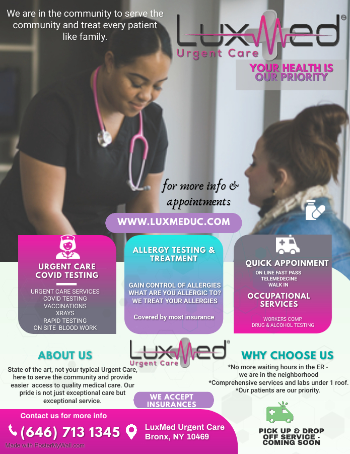 LuxMed Urgent Care | 3000 Eastchester Rd, The Bronx, NY 10469 | Phone: (646) 713-1345