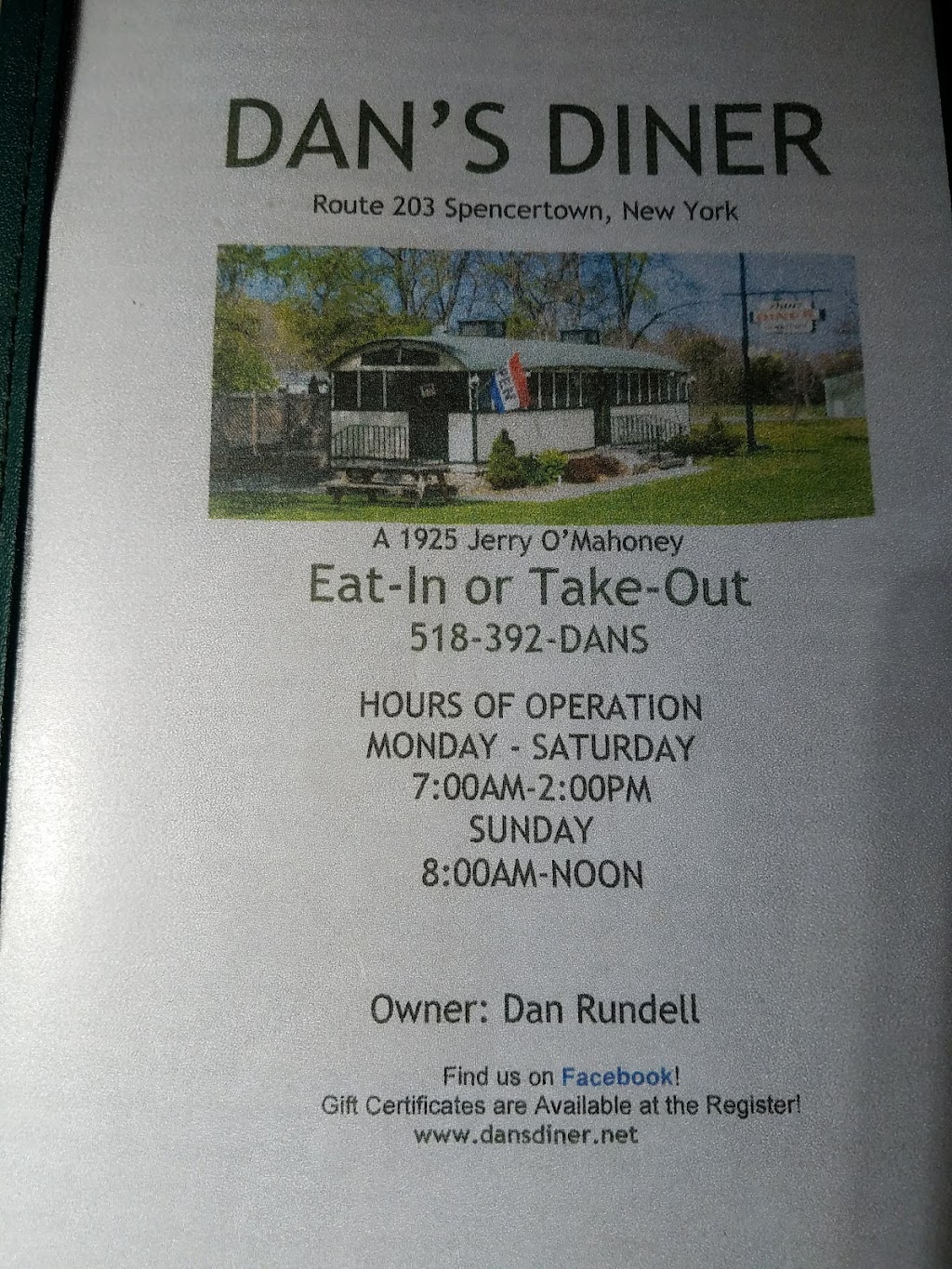 Dans Diner | 1005 NY-203, Chatham, NY 12037 | Phone: (518) 392-3267