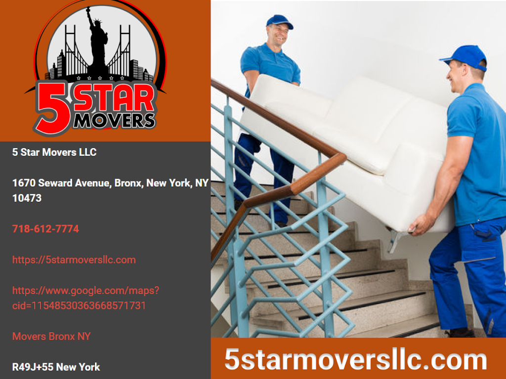 5 Star Movers LLC - Bronx Moving Company | 1670 Seward Ave, The Bronx, NY 10473 | Phone: (718) 612-7774