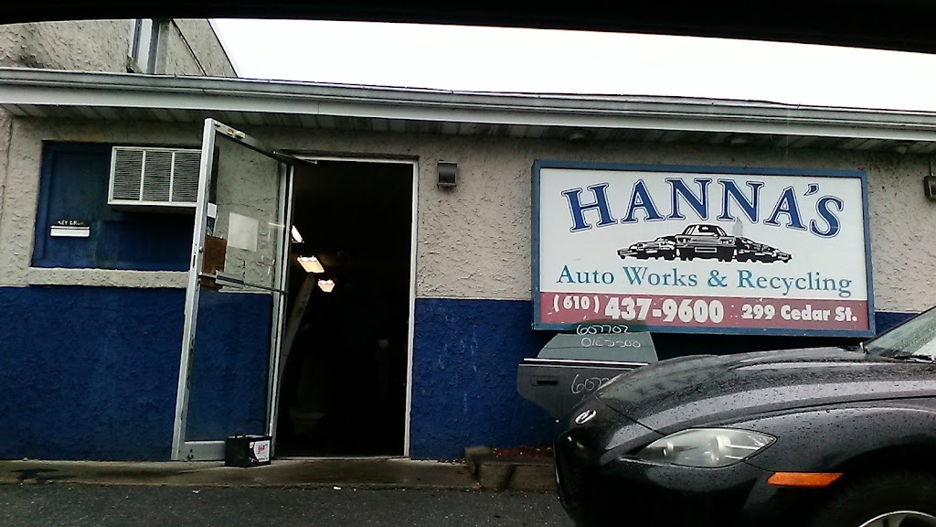 Hannas Auto Works & Recycling | 299 Cedar St, Allentown, PA 18102 | Phone: (610) 437-9600