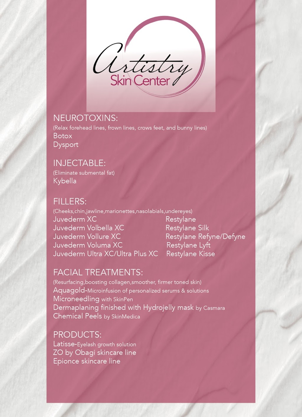 Artistry Skin Center | 1250 Sussex Turnpike Suite H, Mt Freedom, NJ 07970 | Phone: (973) 384-1023