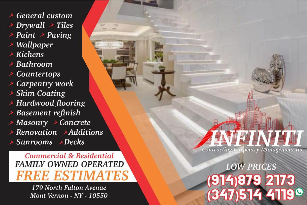 Infiniti Contracting | 179 N Fulton Ave, Mt Vernon, NY 10550 | Phone: (914) 879-2173