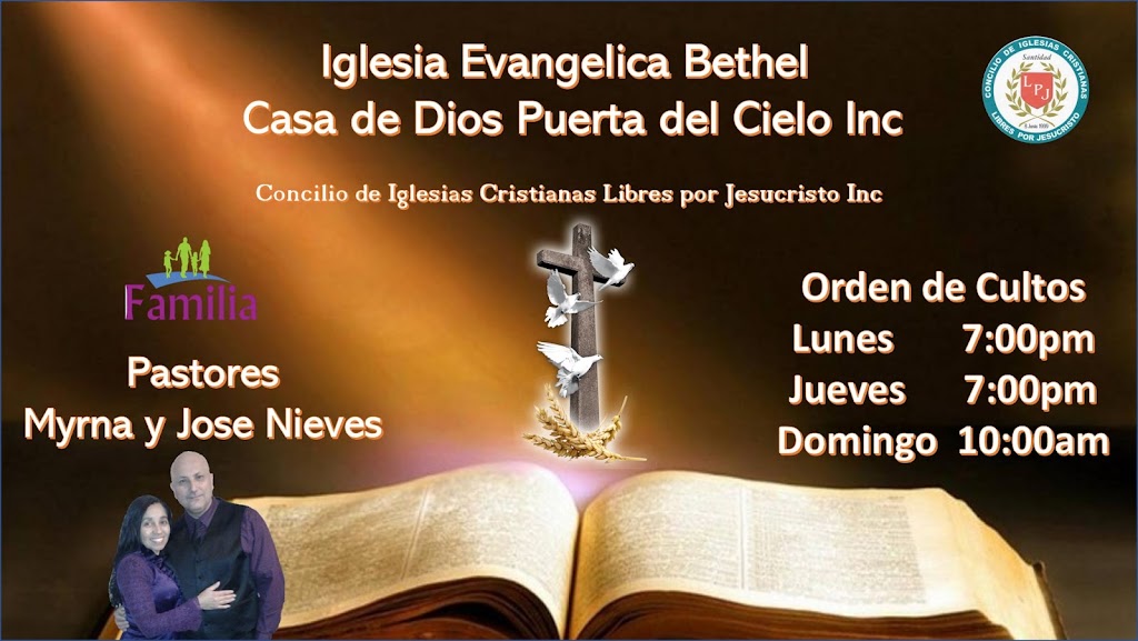 Iglesia Evangelica Bethel Casa de Dios Puerta del Cielo | 370 Davenport Ave. First Floor, New Haven, CT 06511 | Phone: (203) 850-2005
