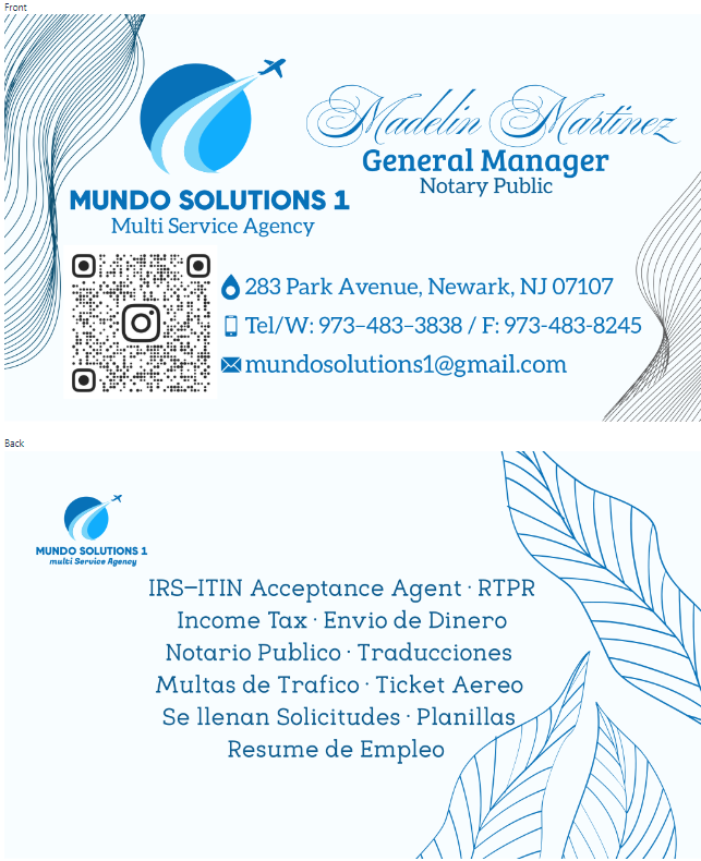 MUNDO SOLUTIONS 1 LLC | 283 Park Ave #1, Newark, NJ 07107 | Phone: (973) 483-3838