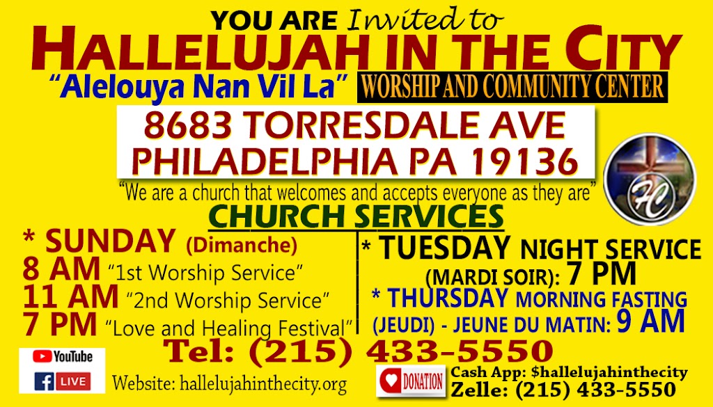 Hallelujah In The City | 8683 Torresdale Ave, Philadelphia, PA 19136 | Phone: (215) 433-5550