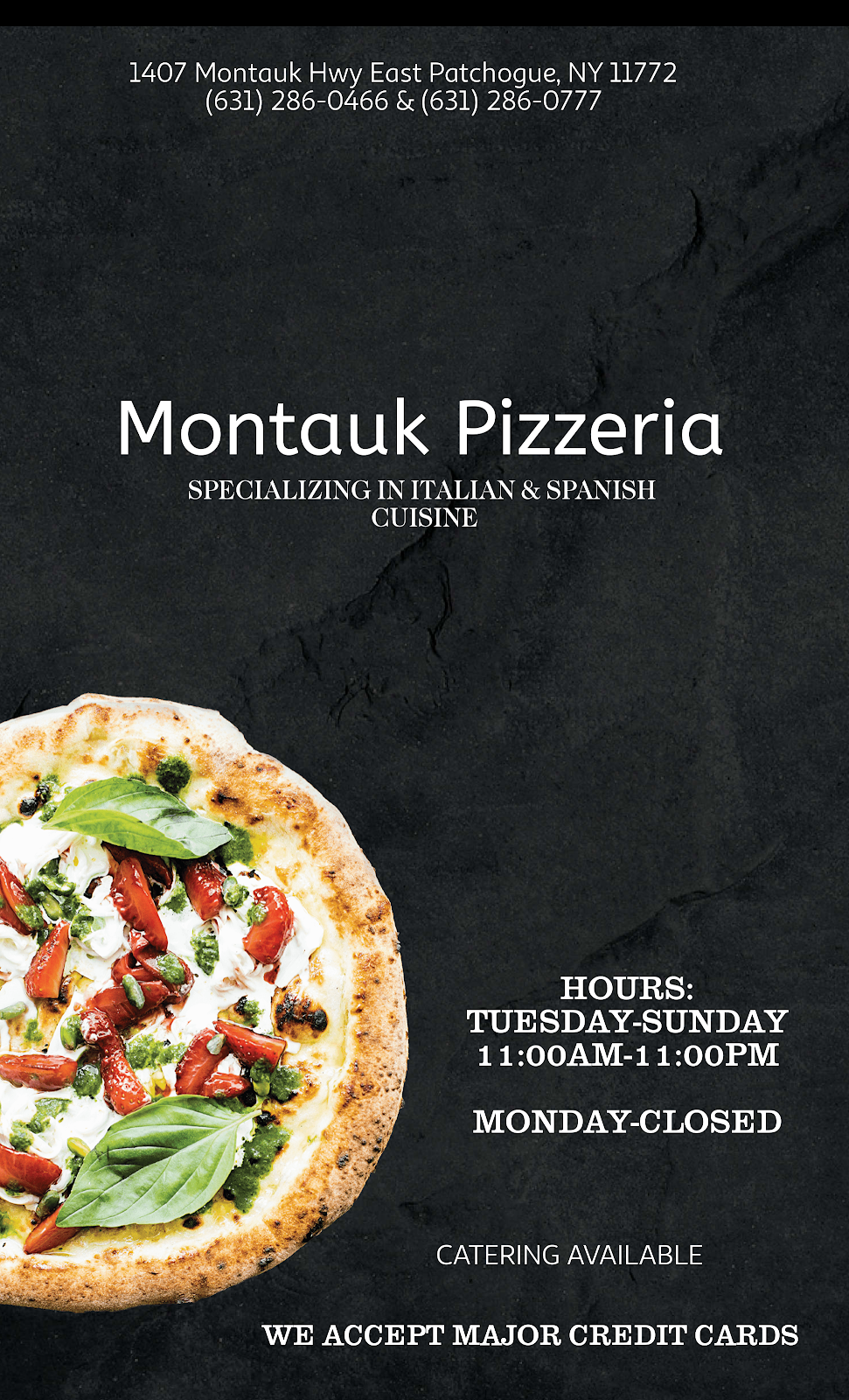 Montauk Pizzeria | 1407 Montauk Hwy, East Patchogue, NY 11772 | Phone: (631) 286-0466