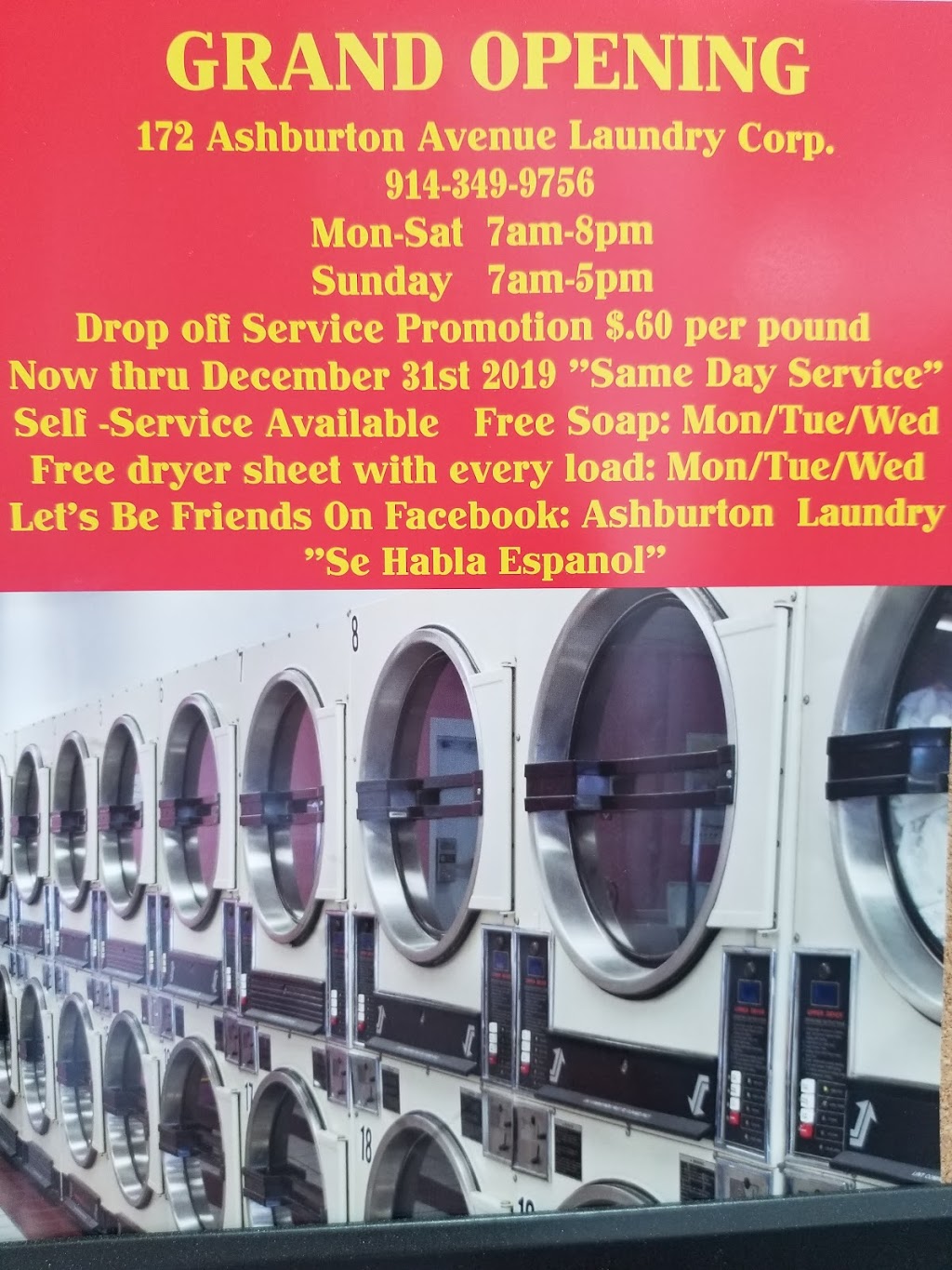 172 Ashburton Laundry Corp | 172 Ashburton Ave, Yonkers, NY 10701 | Phone: (914) 349-9756