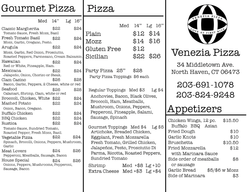 Venezia Pizza | 34 Middletown Ave, North Haven, CT 06473 | Phone: (203) 691-1078