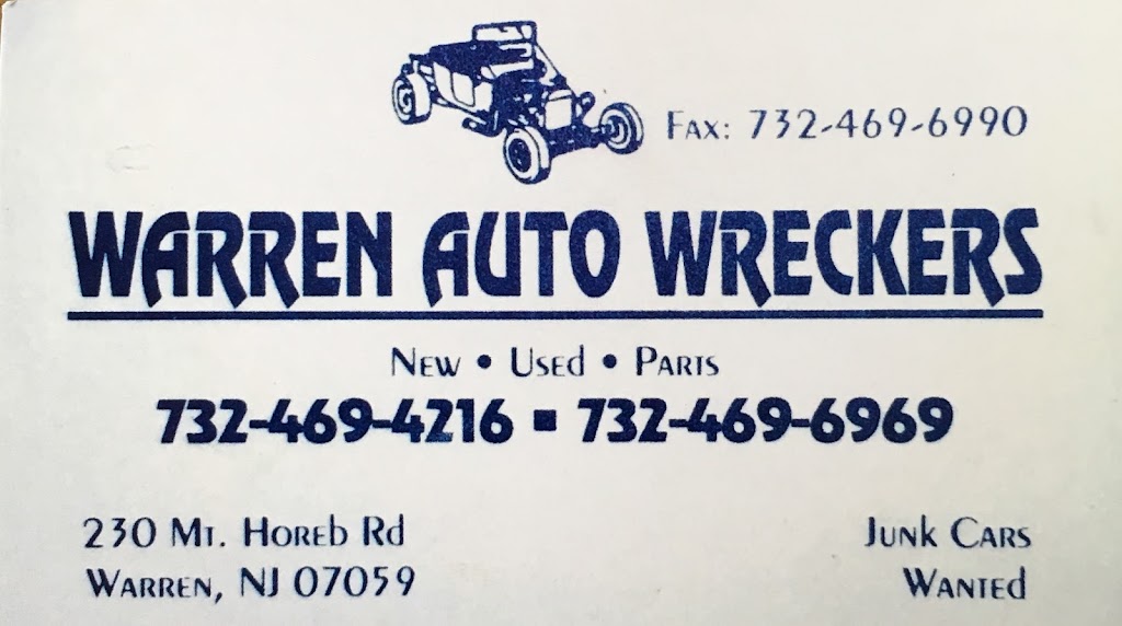 Warren Auto Wreckers | 230 Mt Horeb Rd, Warren, NJ 07059 | Phone: (732) 469-4216