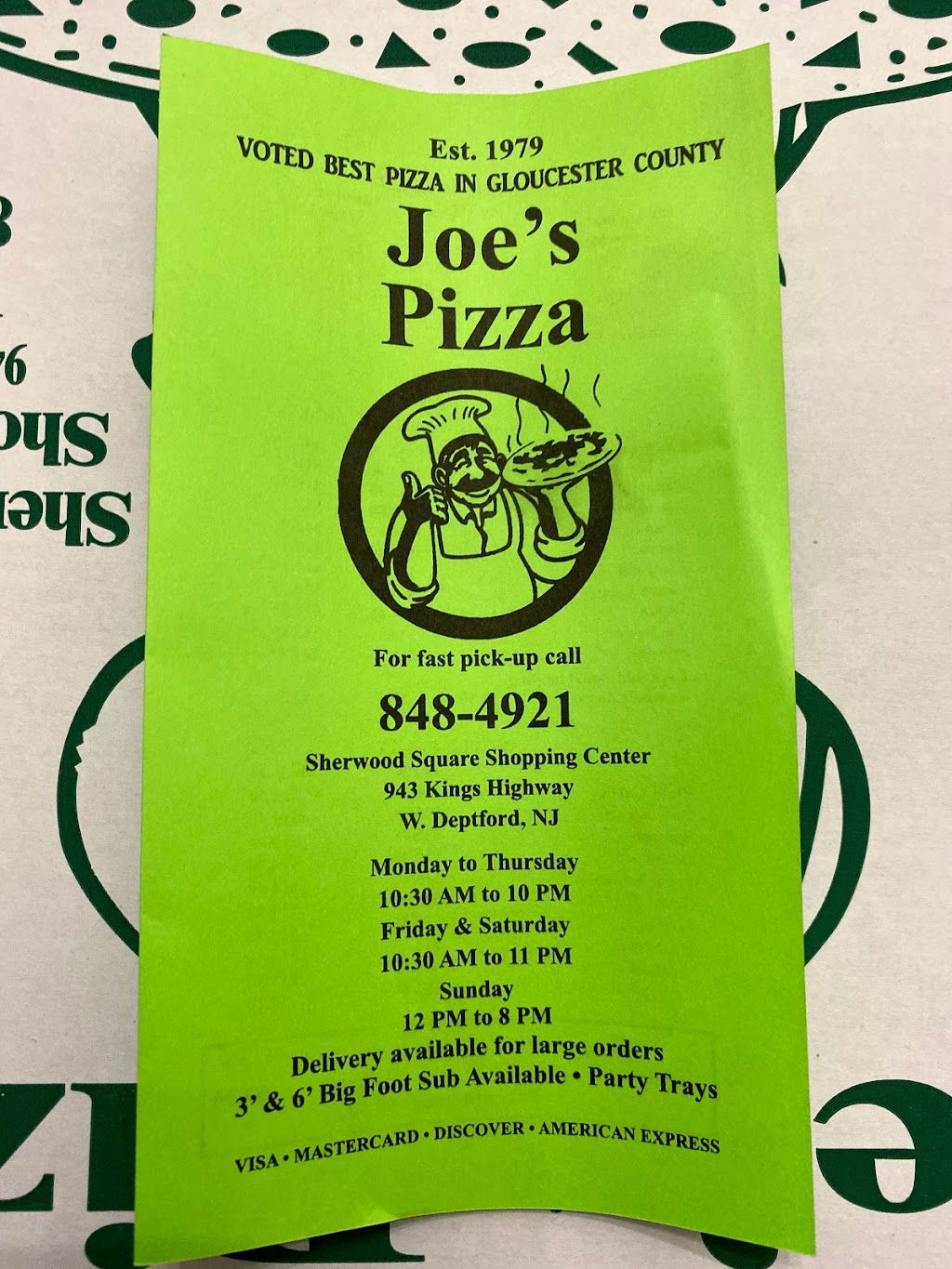 Joes Pizza | 943 Kings Hwy STE 504, West Deptford, NJ 08066 | Phone: (856) 848-4921