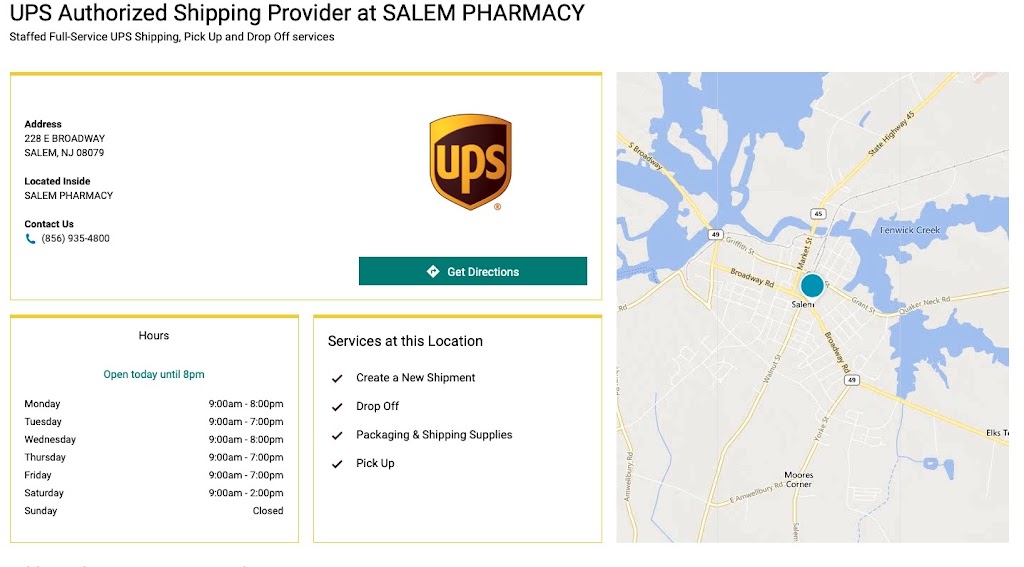 Salem Pharmacy | 228 E Broadway, Salem, NJ 08079 | Phone: (856) 935-4800