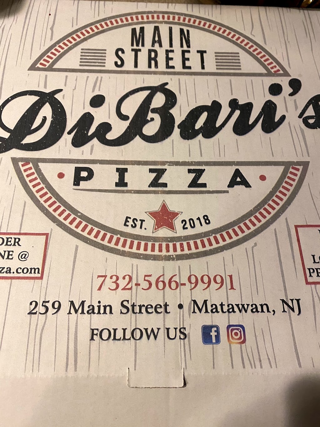 DiBari’s Main Street Pizza | 259 Main St, Matawan, NJ 07747 | Phone: (732) 566-9991