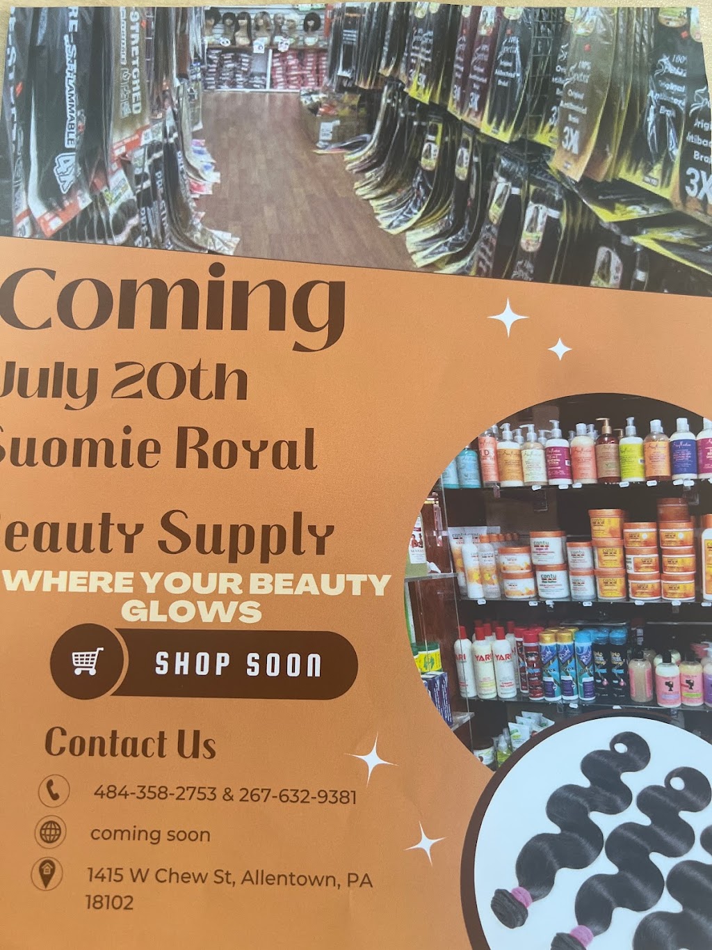 Suomie Royal Beauty supply LLC | 1415 W Chew St, Allentown, PA 18102 | Phone: (484) 358-2753