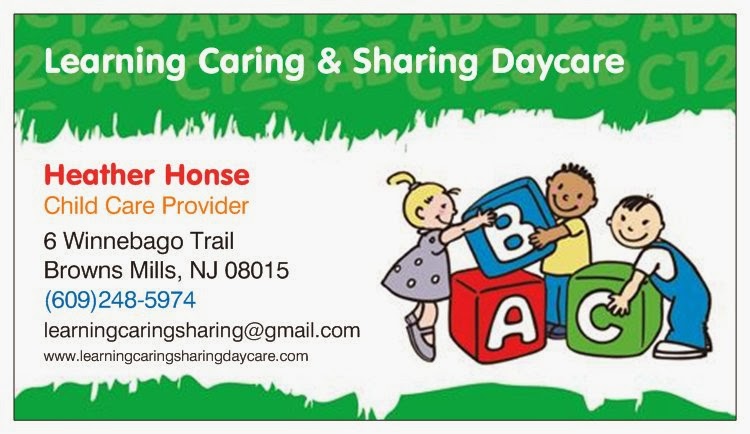 Learning Caring & Sharing Daycare | 6 Winnebago Trail, Browns Mills, NJ 08015 | Phone: (609) 248-5974
