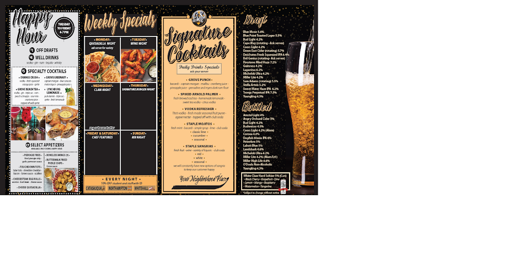 Grove Street Pub & Grill "Your Neighborhood Place" | 1092 Howertown Rd, Catasauqua, PA 18032 | Phone: (610) 477-3305
