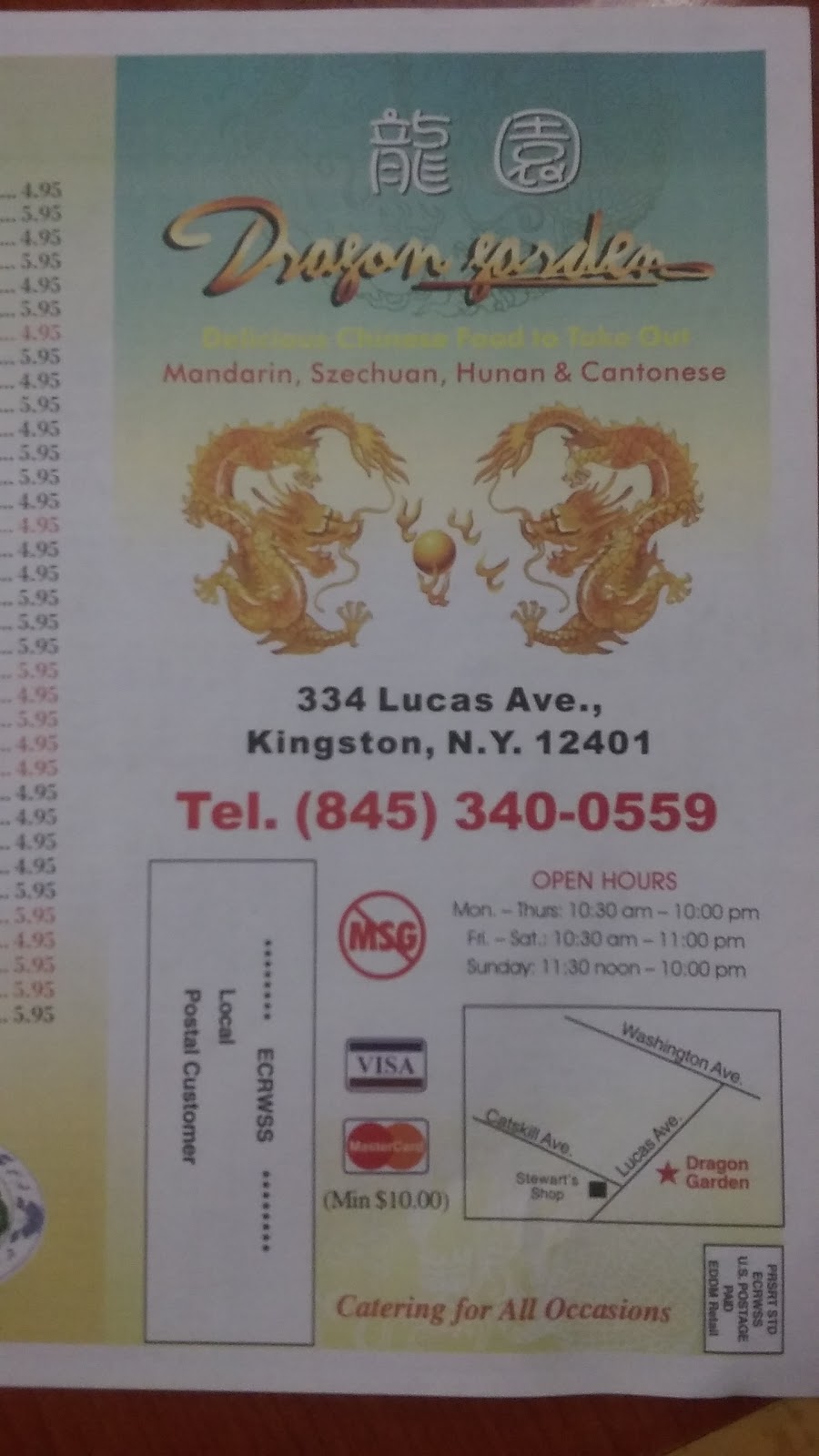 Dragon Garden | 334 Lucas Ave, Kingston, NY 12401 | Phone: (845) 340-0559