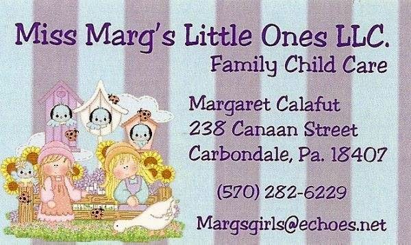 Miss Margs Little Ones | 238 Canaan St, Carbondale, PA 18407 | Phone: (570) 282-6229