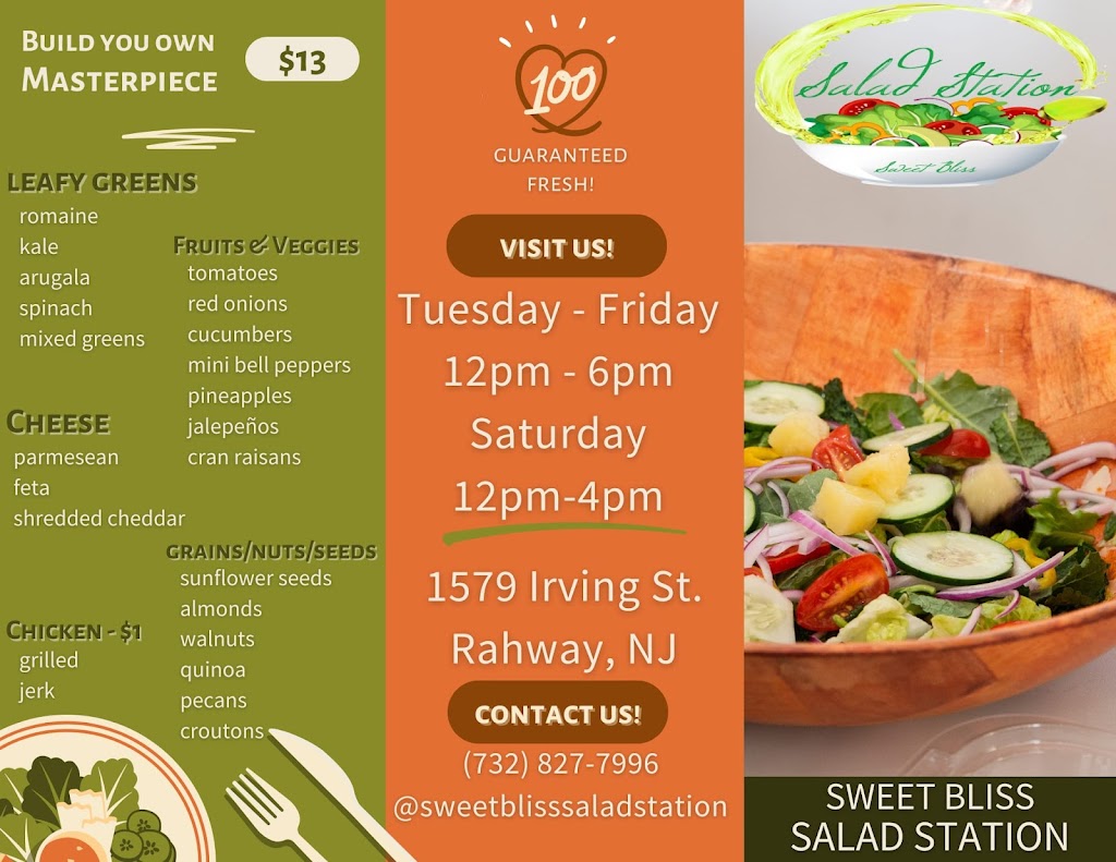 SweetBliss Salad Station & Event Space | 1579 Irving St, Rahway, NJ 07065 | Phone: (732) 827-7996