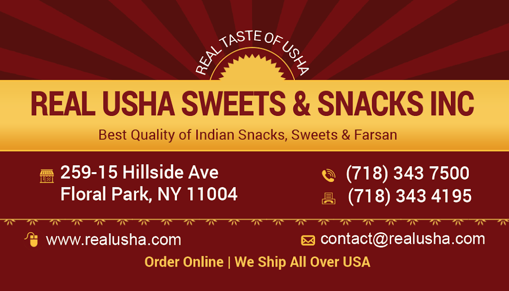 Real Usha Sweets & Snacks | 259-15 Hillside Avenue, Queens, NY 11004 | Phone: (718) 343-7500