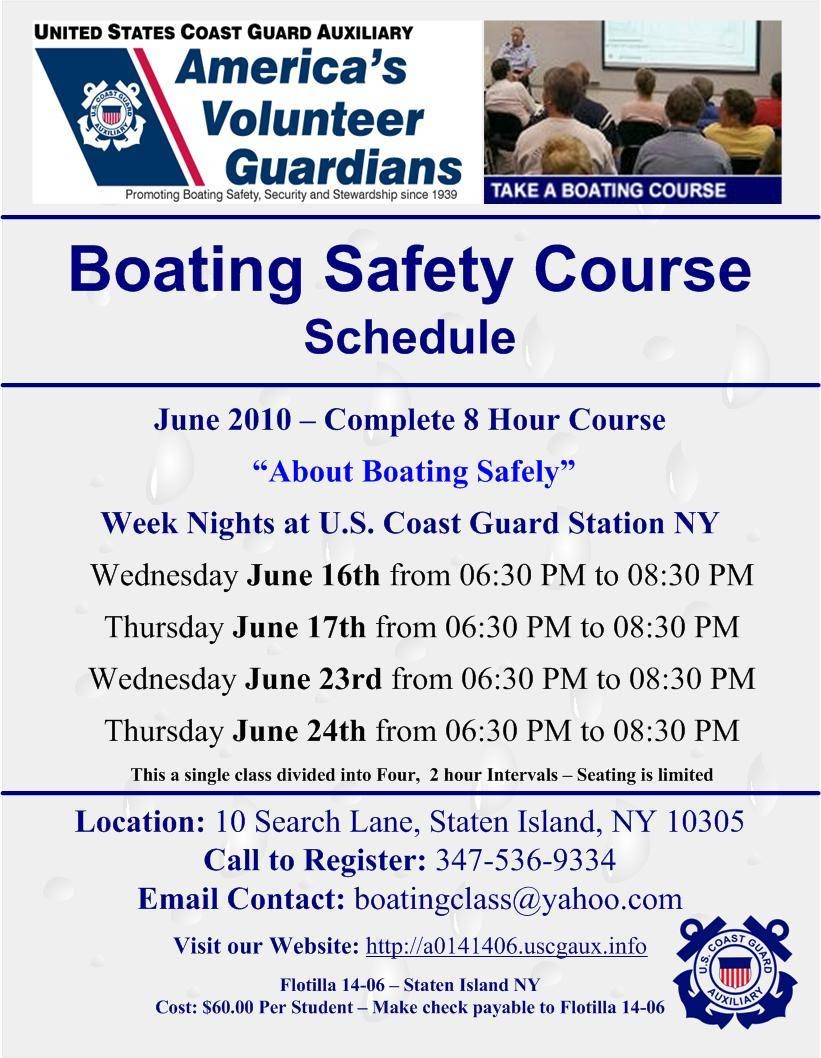 Safe Boating Class | 10 Search Ln, Staten Island, NY 10305 | Phone: (347) 536-9334