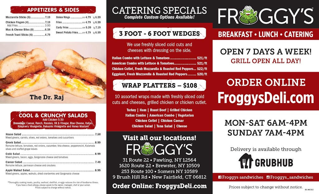 Froggys Sandwiches Brewster | 1620 NY-22, Brewster, NY 10509 | Phone: (845) 237-6449