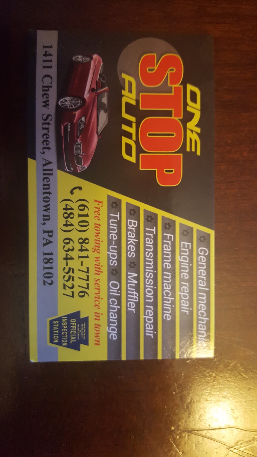 One Stop Auto | 1411 W Chew St, Allentown, PA 18102 | Phone: (610) 841-7776