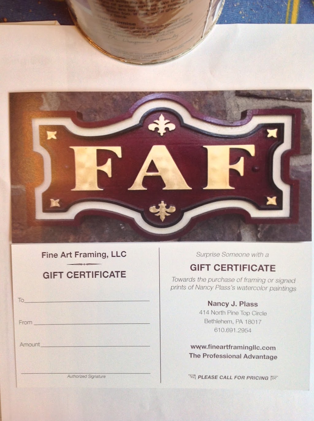 Fine Art Framing LLC | 414 N Pine Top Cir #1861, Bethlehem, PA 18017 | Phone: (610) 691-2954