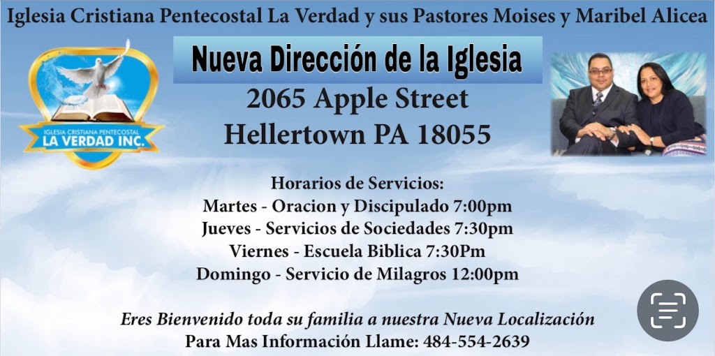 Iglesia Cristiana Pentecostal La Verdad Inc | 2065 Apple St, Hellertown, PA 18055 | Phone: (484) 554-2639
