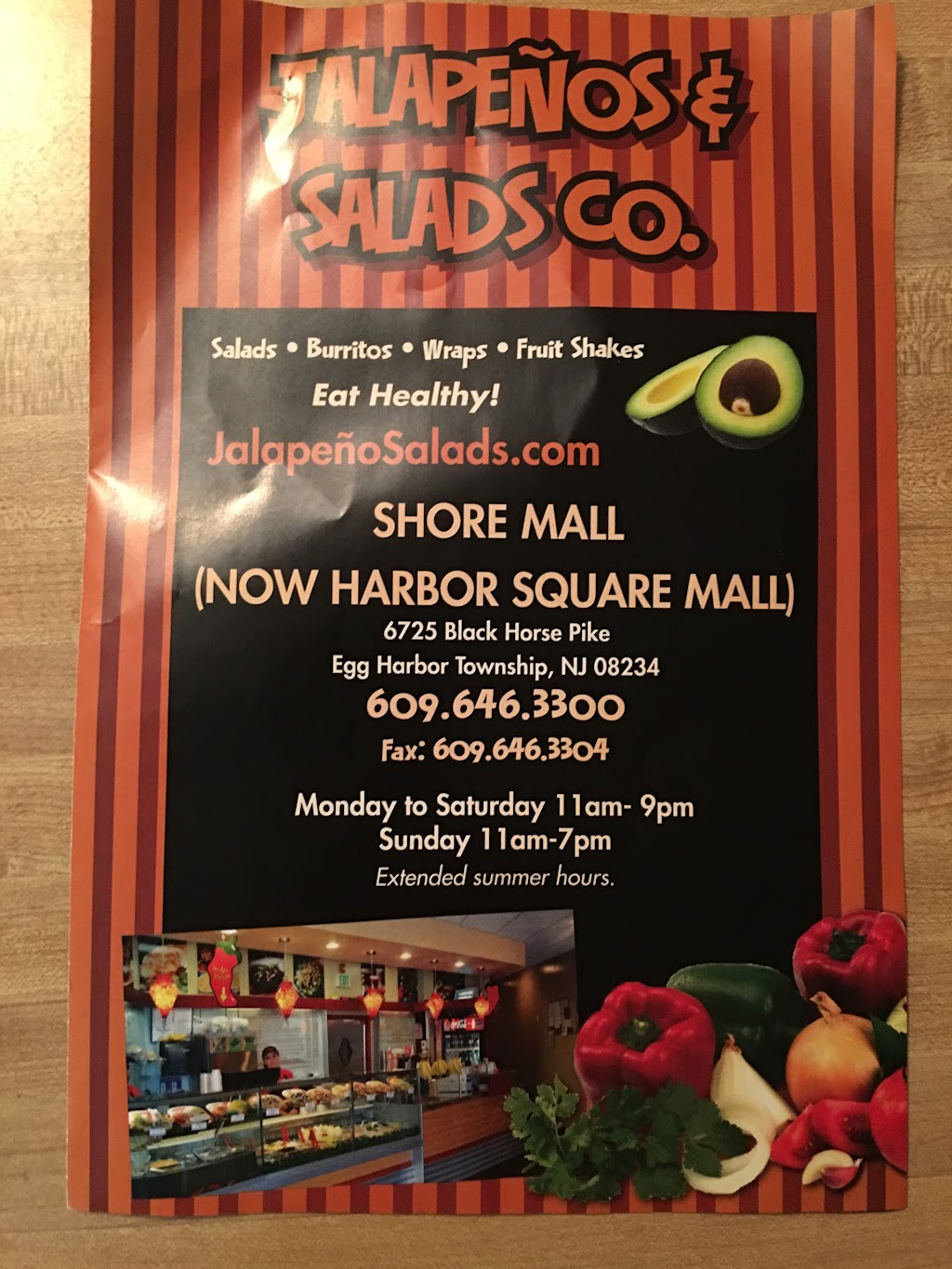 Jalapenos & Salads Co. | Shore Mall, 6725 Black Horse Pike, Egg Harbor Township, NJ 08234 | Phone: (609) 646-3300