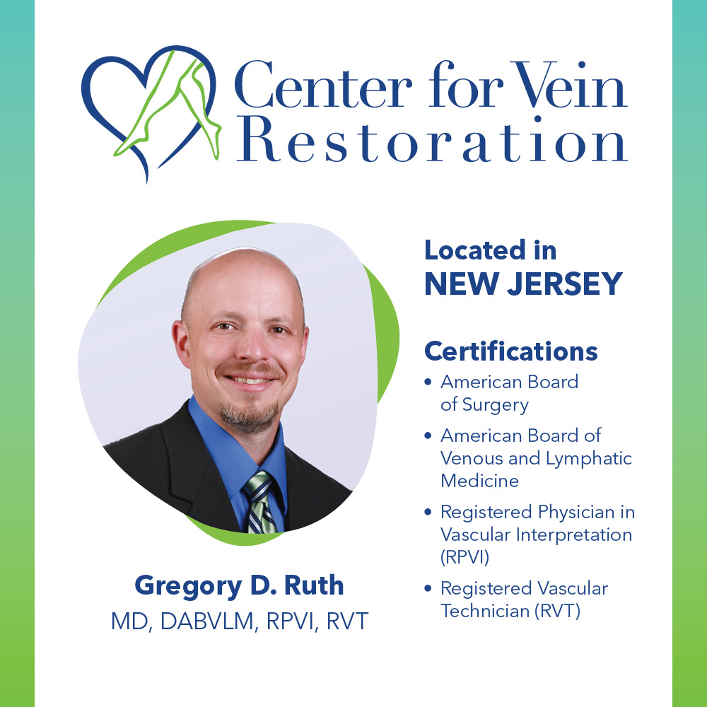 Center for Vein Restoration | Hamilton, NJ | Dr. Gregory D. Ruth | 3840 Quakerbridge Rd #220, Hamilton Township, NJ 08619 | Phone: (855) 565-8346