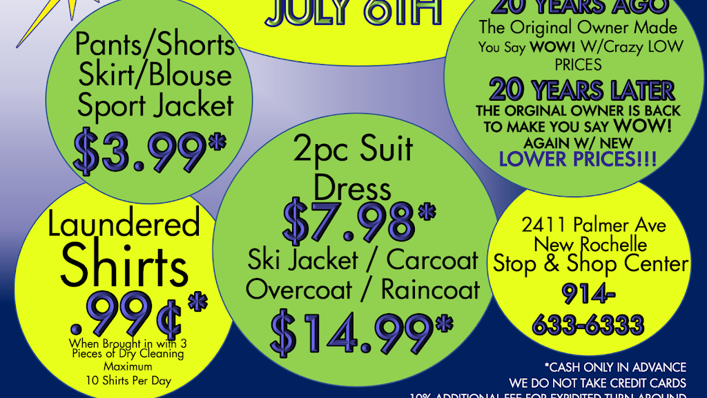 Wow One Price Dry Cleaning | 2411 Palmer Ave, New Rochelle, NY 10801 | Phone: (914) 633-6333