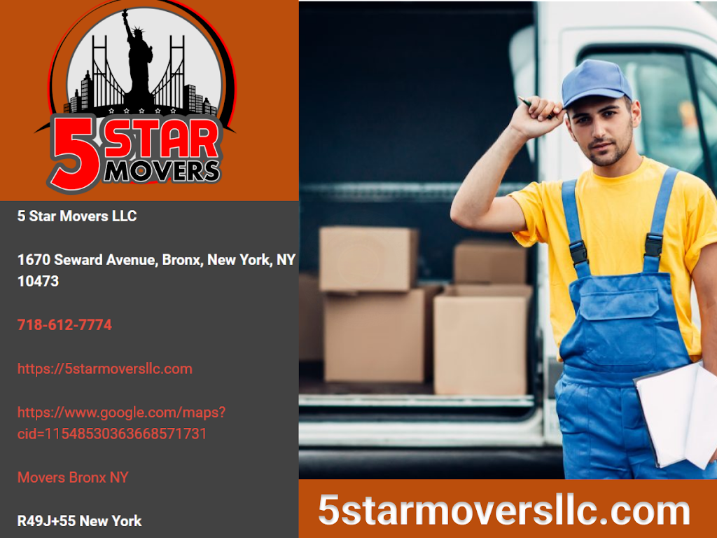 5 Star Movers LLC - Bronx Moving Company | 1670 Seward Ave, The Bronx, NY 10473 | Phone: (718) 612-7774